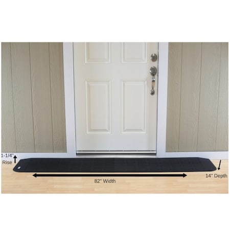 Handi Ramp ADA Compliant Rubber Threshold Ramp: 1-1/4" Rise x  82" Wide x 14" Depth - 2 pc assembly MRAEZ1140